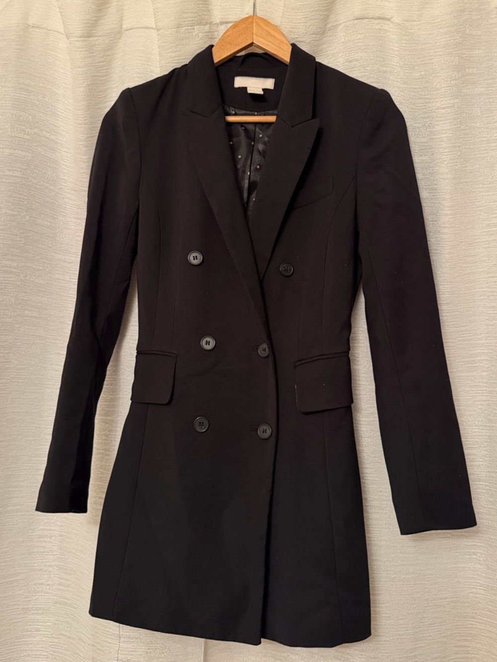 Black Double-Breasted Women's Blazer Coat